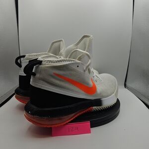 Nike White Basketball Shoes with Orange Swoosh